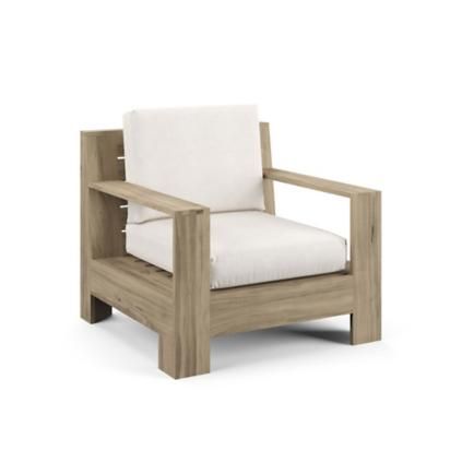 St. Kitts Lounge Chair in Weathered Teak with Cushions | Frontgate