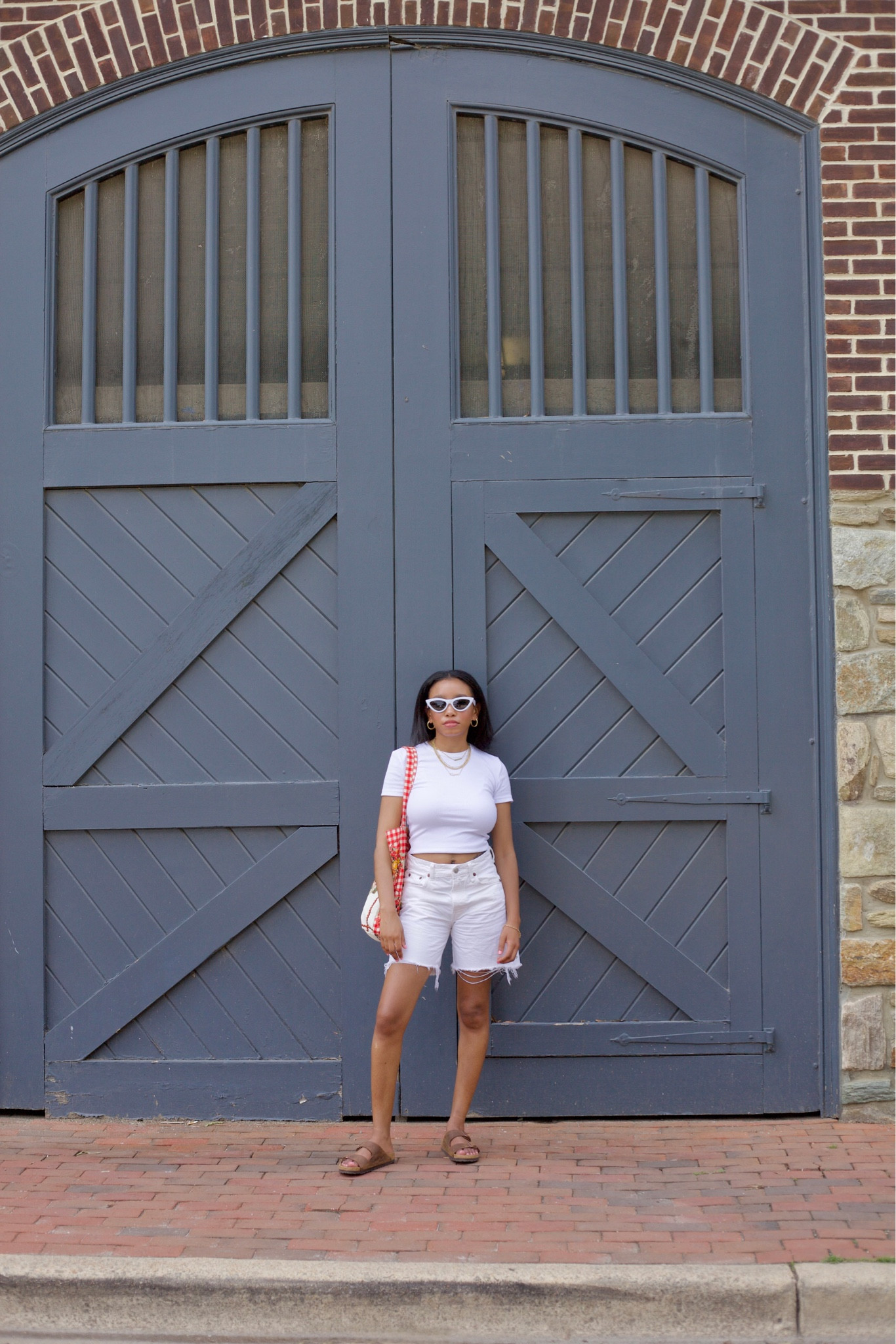 -Shirt & shorts from Zara. Linked similar here.
-Sandals: true to size