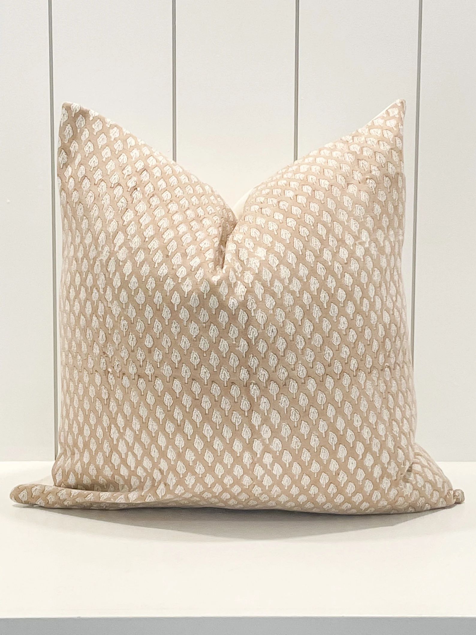 SYDNEY  Designer Tan Hand-block Floral Pillow Cover | Etsy | Etsy (US)