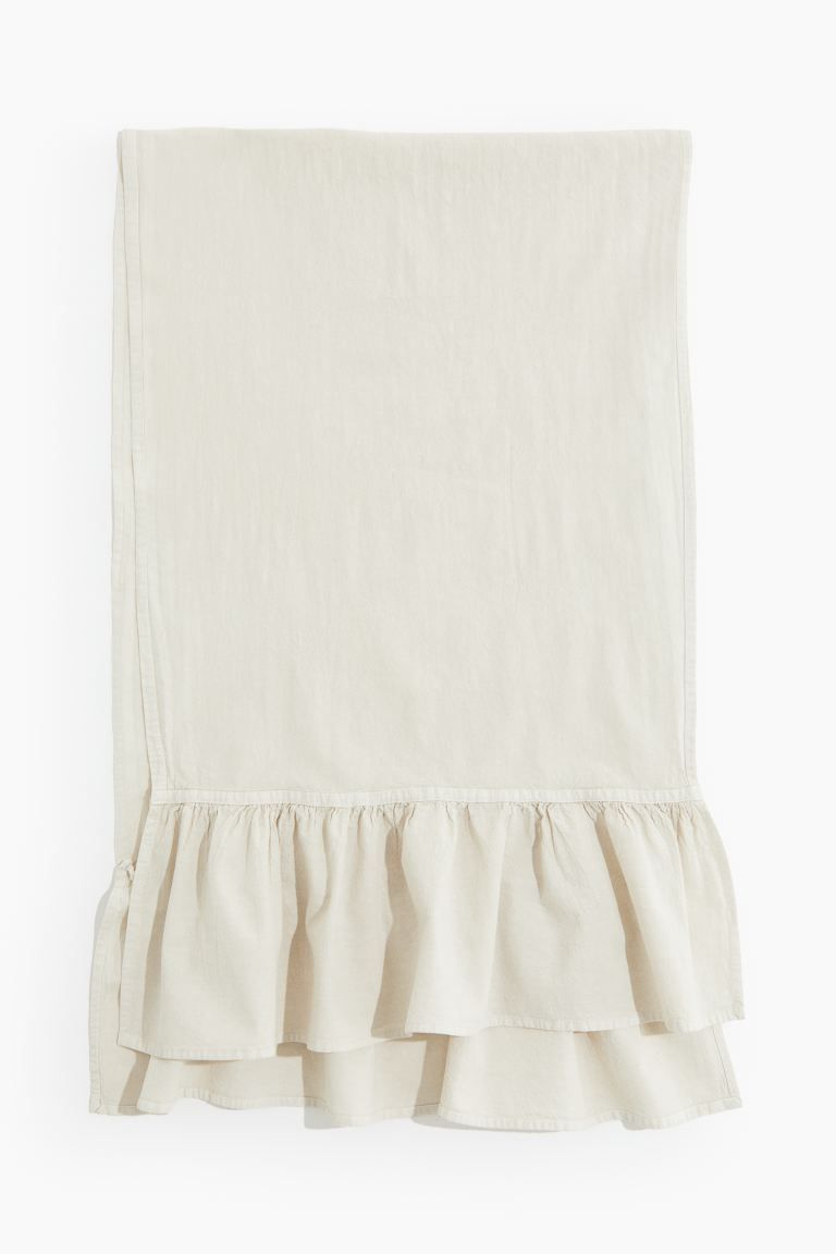 Ruffle-trimmed Table Runner - Light beige - Home All | H&M US | H&M (US + CA)