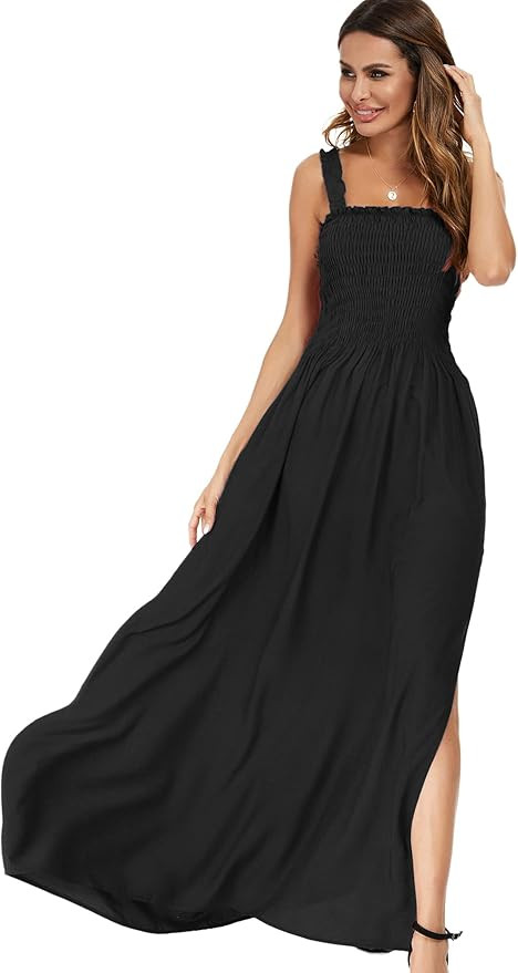 just quella Maxi Dresses for Women Summer Strapless Boho Beach Long Dress | Amazon (US)
