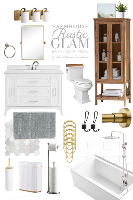 Farmhouse Rustic Glam Bathroom Remodel by The Lettered Farmhouse 

#LTKunder100 #LTKhome #LTKfamily