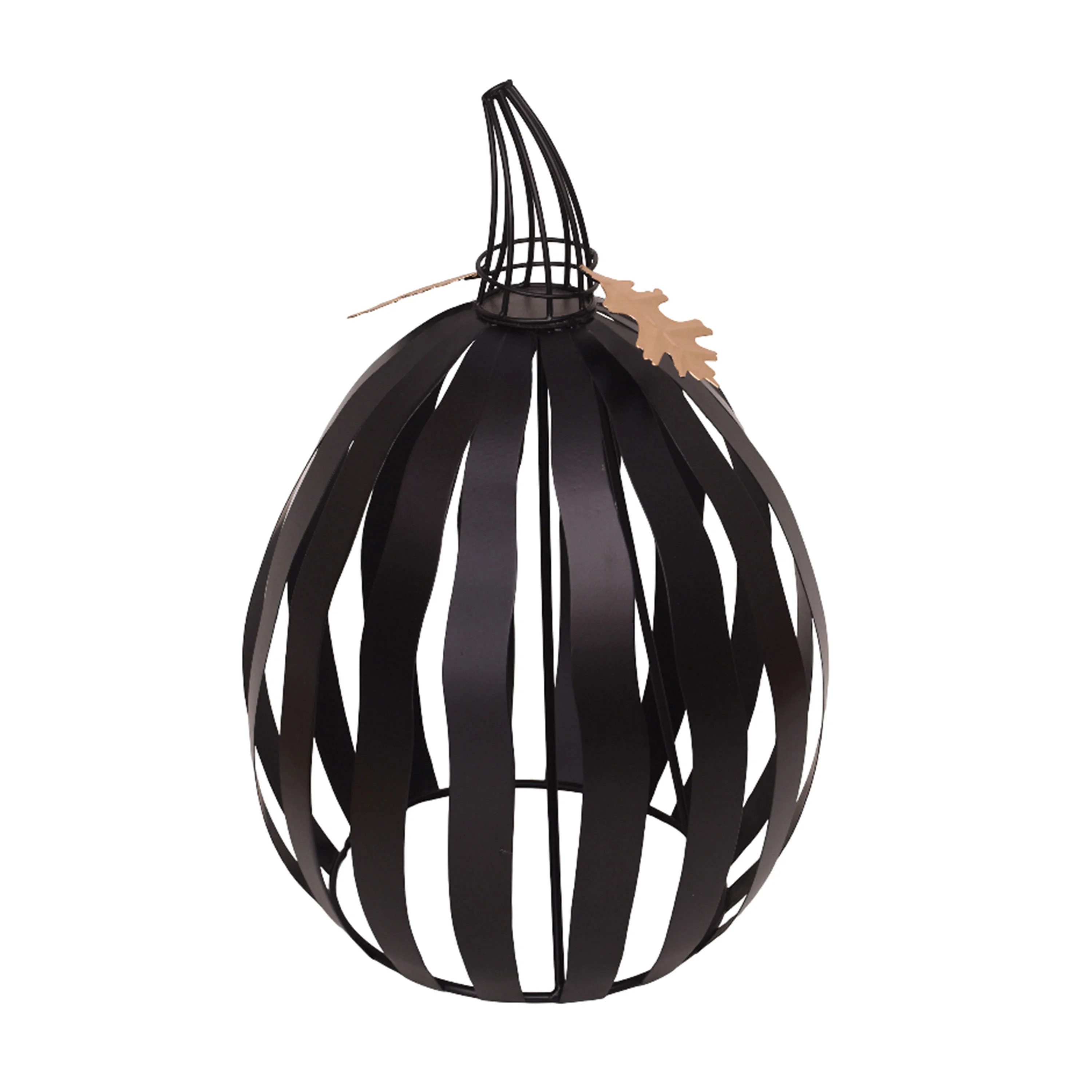 Harvest Black Metal Pumpkin Decoration, 14.5", by Way To Celebrate | Walmart (US)
