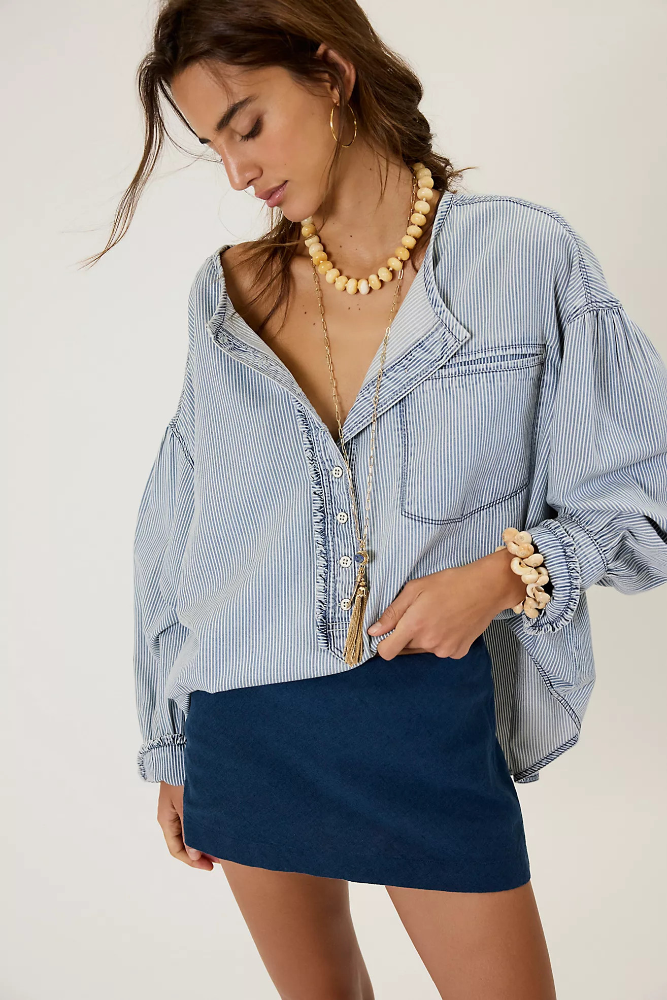 My Little Micro Mini Cotton-Linen Skort | Free People (Global - UK&FR Excluded)