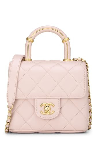 Chanel, Pre-Loved Pink Quilted Lambskin Handle Crush Square Flap Mini, Pink | Amazon (US)