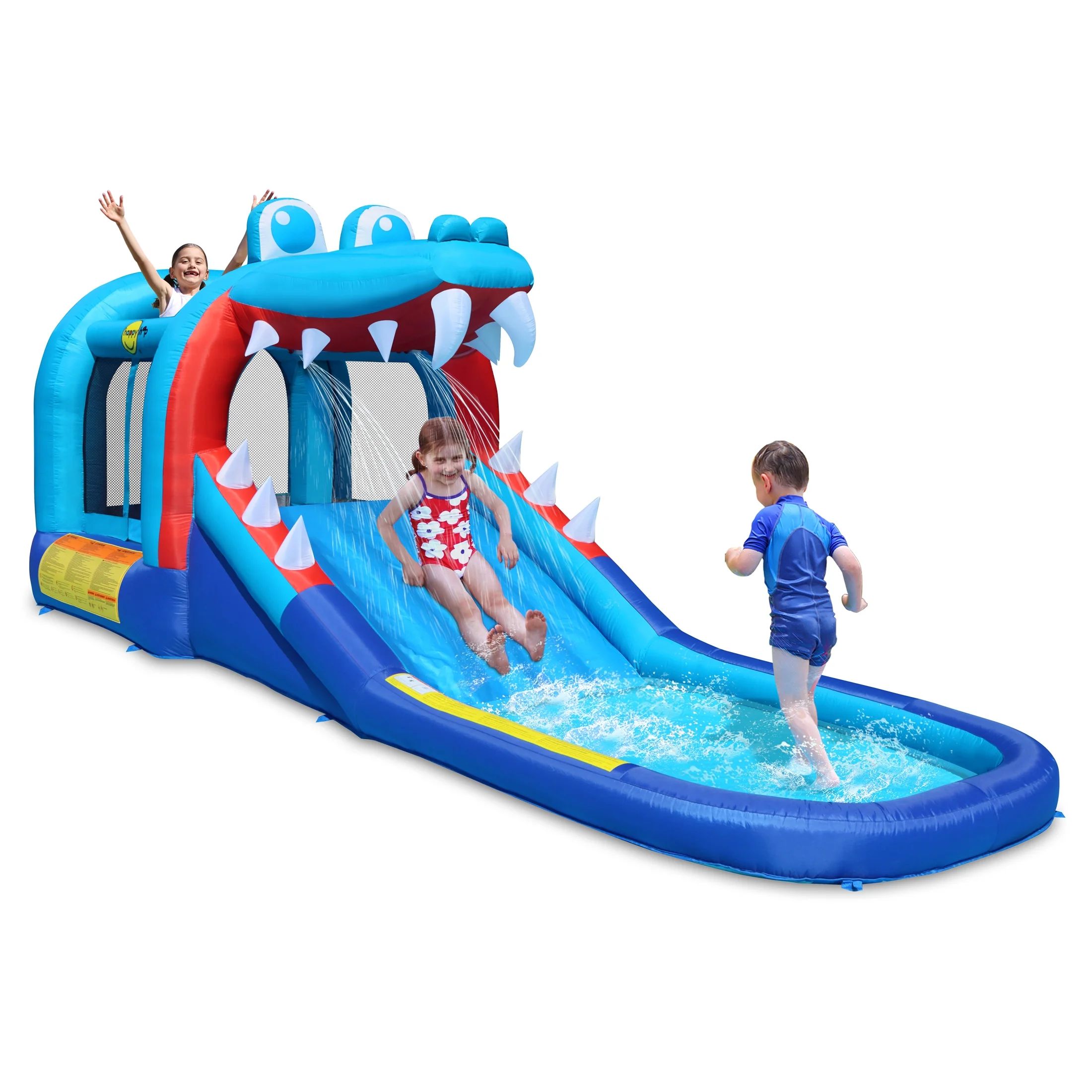 Happy Hop Water Slide with Crocodile Jumping Castle and Pool, with Blower, Age Group 3-10 Years O... | Walmart (US)