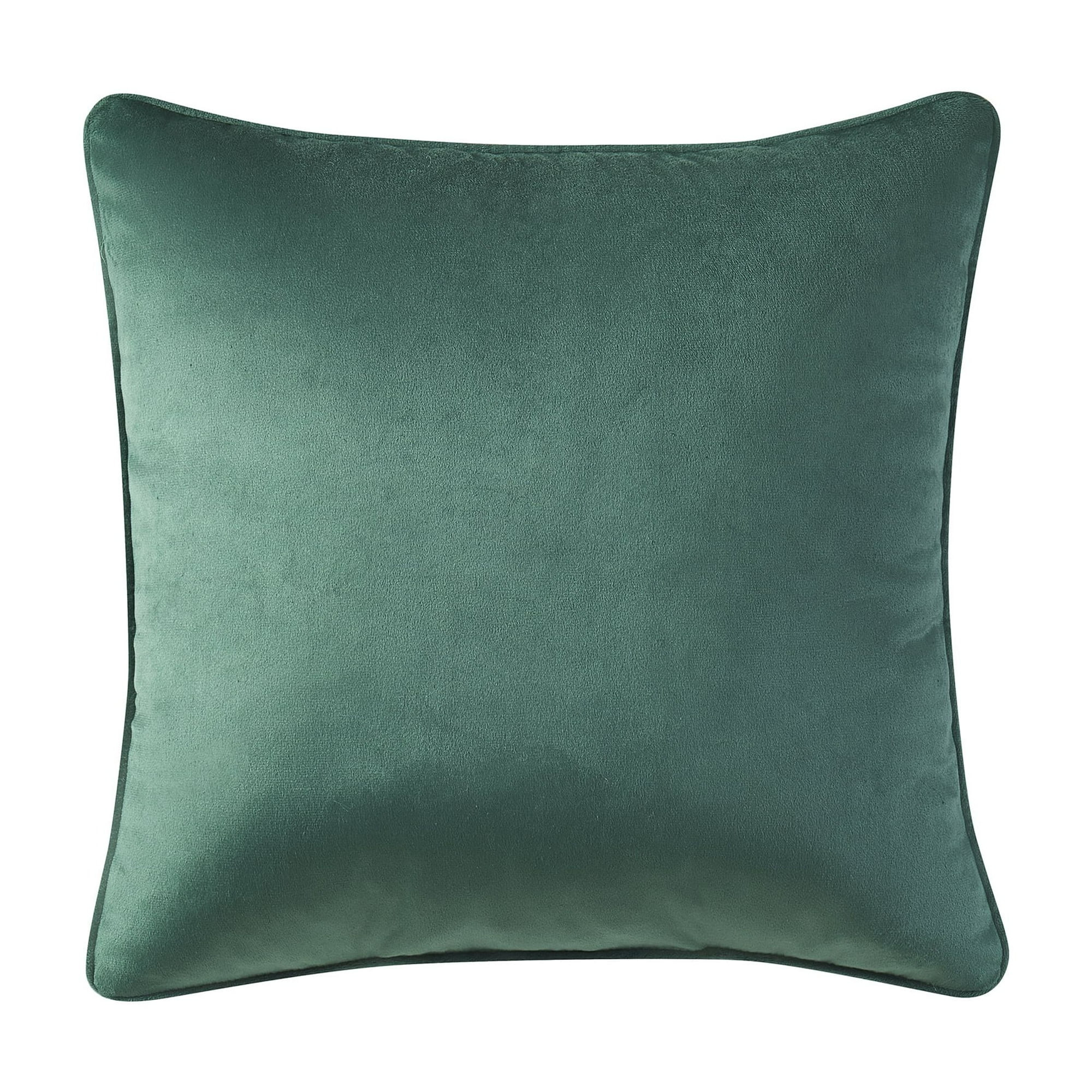 Holiday Time 18" x 18" Green Velvet Decorative Pillow | Walmart (US)