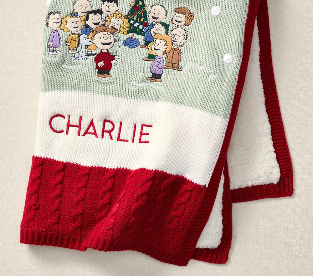 Peanuts® Charlie Brown® Christmas Heirloom Baby Blanket | Pottery Barn Kids