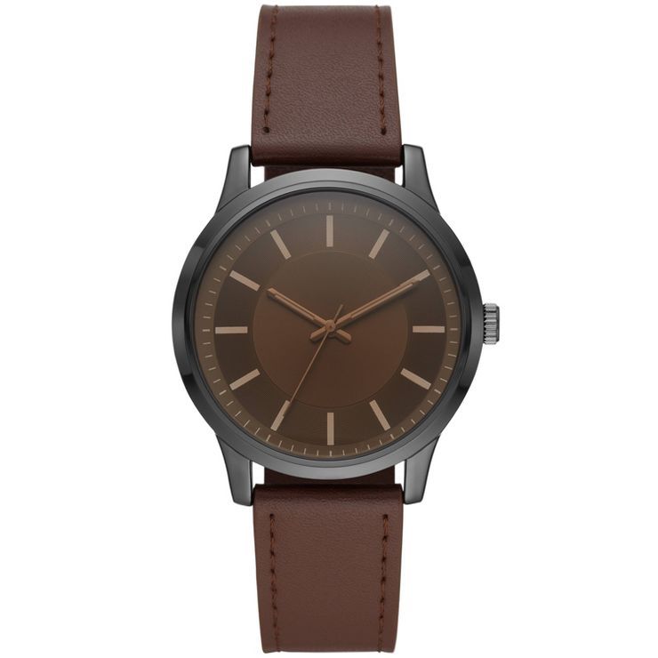 Men's Amber Crystal Strap Watch - Goodfellow & Co™ Brown | Target