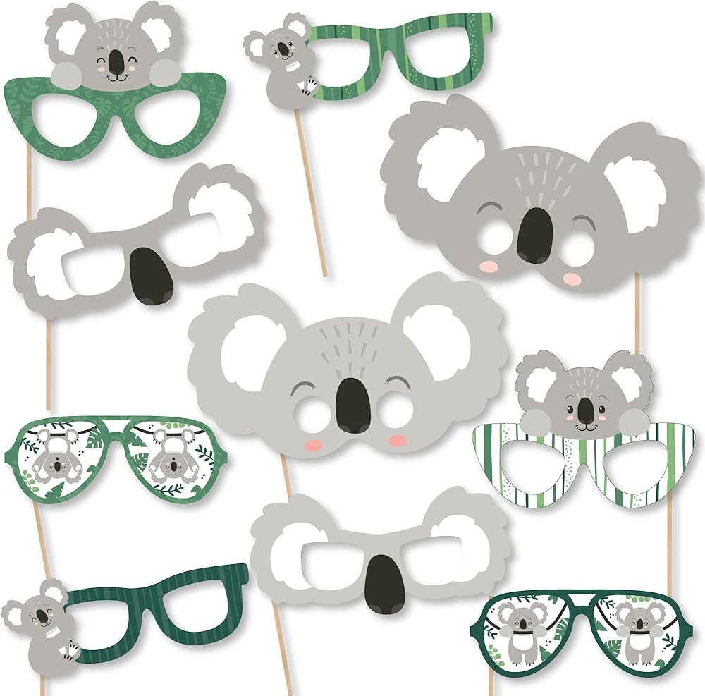 Big Dot of Happiness Koala Cutie Glasses and Masks - Paper Card Stock Bear Birthday Party and Bab... | Amazon (US)