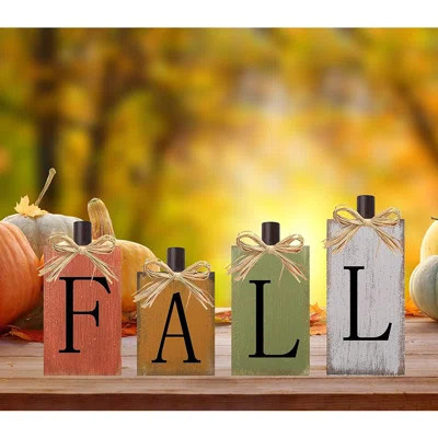 Fall Decorations For Home Thanksgiving Signs Wooden Table Sign Vintage Farmhouse Block Sign Harvest Fall Autumn Home Decor | Wayfair North America