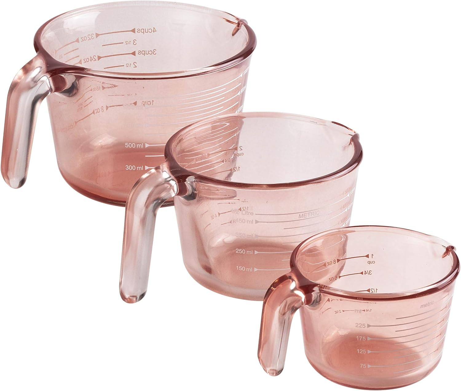 COOK WITH COLOR Glass Measuring Cups - Ideal for Cooking and Baking, Pink | Amazon (US)