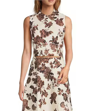 x Style Bungalow Chintz Coordinating Floral Print Peter Pan Collar Canvas Sleeveless Babydoll Blo... | Dillard's