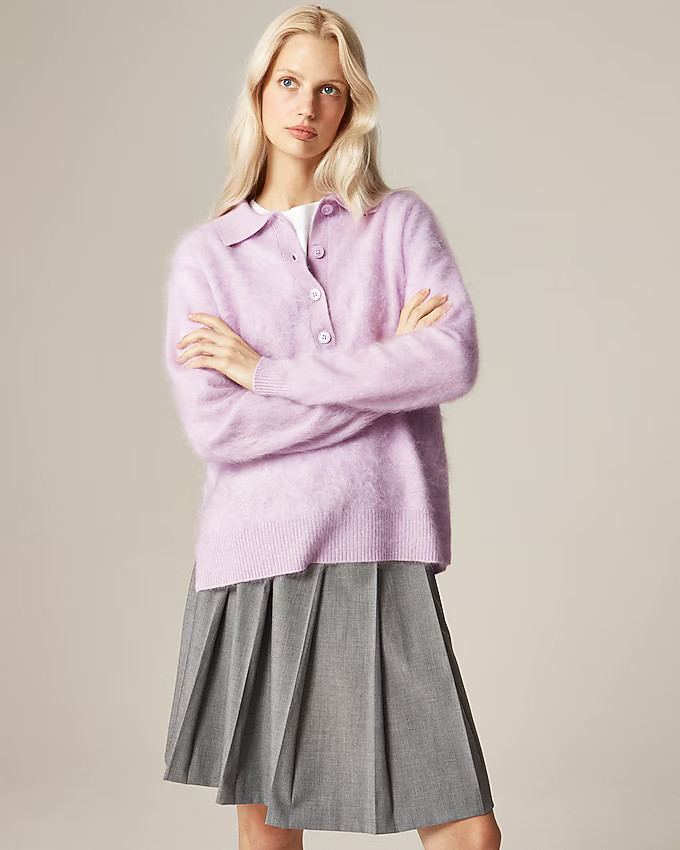 Brushed cashmere rugby sweater | J. Crew US