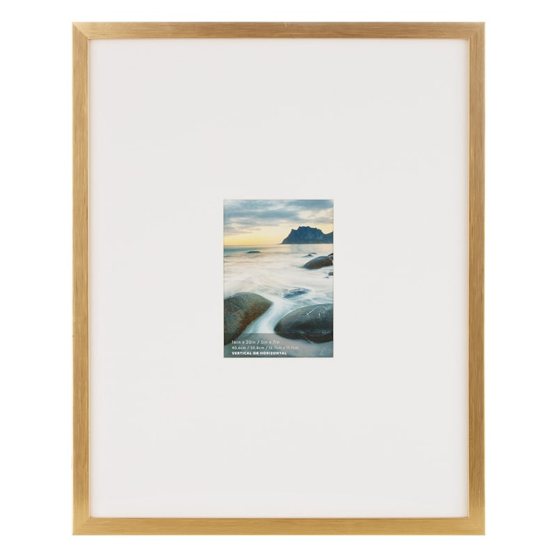 16x20 Matted to 5x7 Wall Frame, Gold | At Home