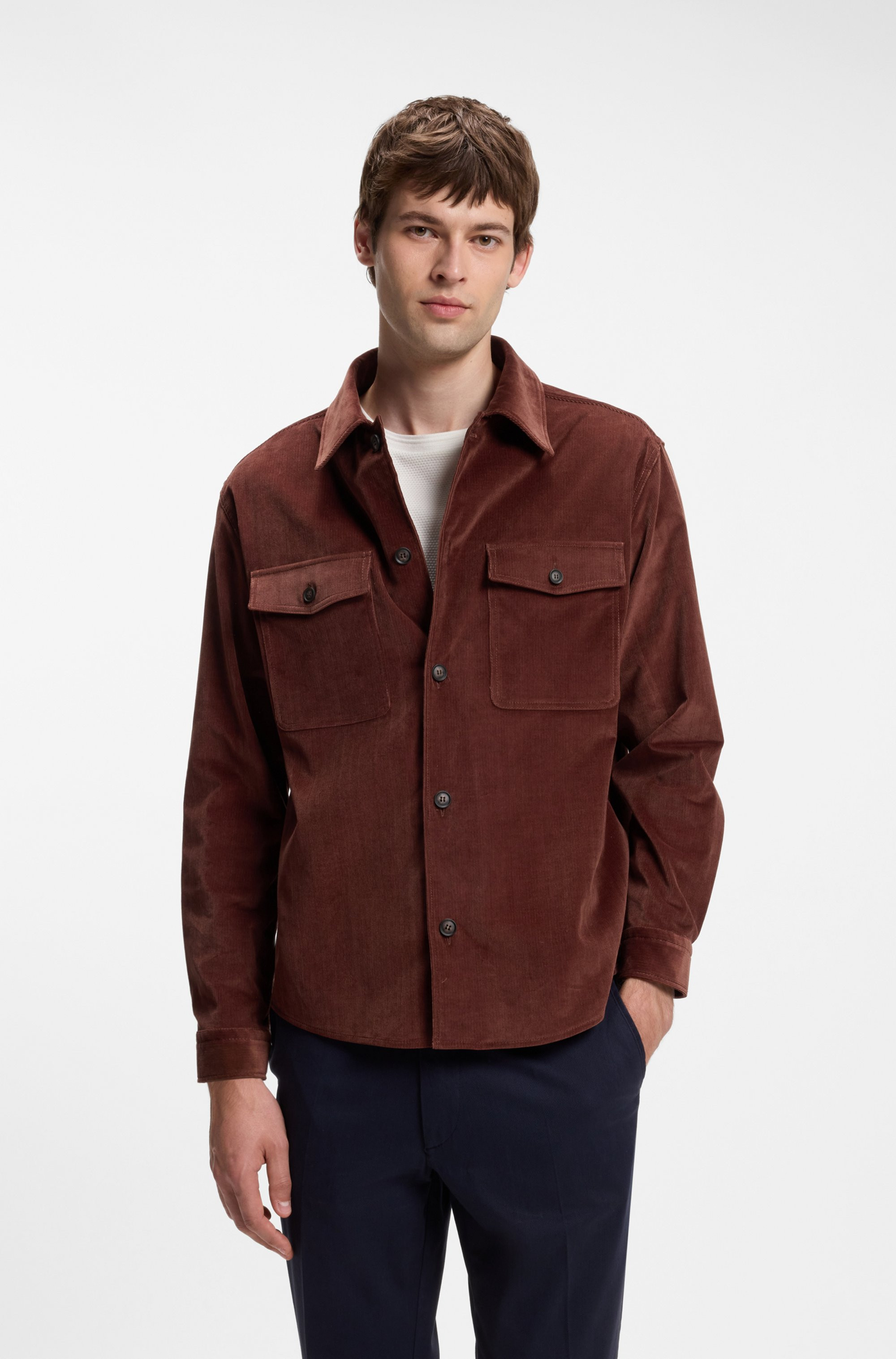 Relaxed-Fit Overshirt aus Stretch-Cord | Hugo Boss DE
