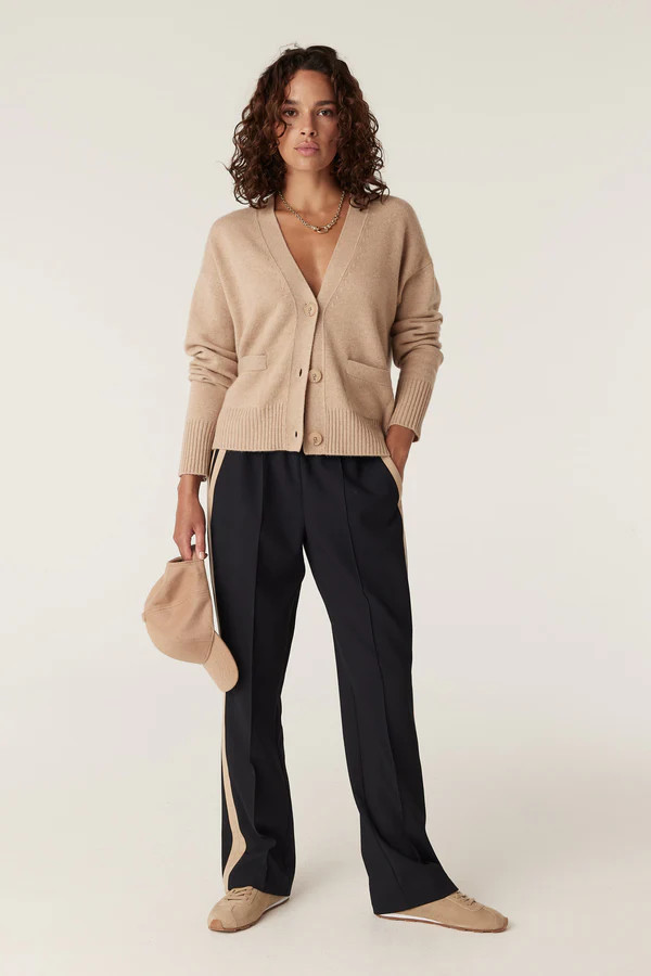 Cashmere Wool V-Neck Cardigan - Camel | Cable Melbourne