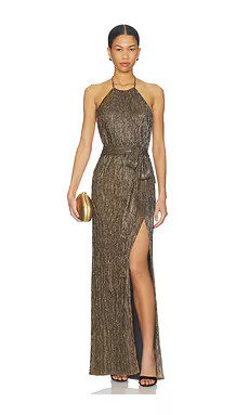 NBD Celine Gown in Gold from Revolve.com | Revolve Clothing (Global)