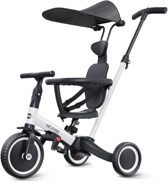 newyoo Tricycle for Toddlers 1-3, Toddler Bike, Toddler Tricycle with Push Handle and Canopy, Bir... | Amazon (US)