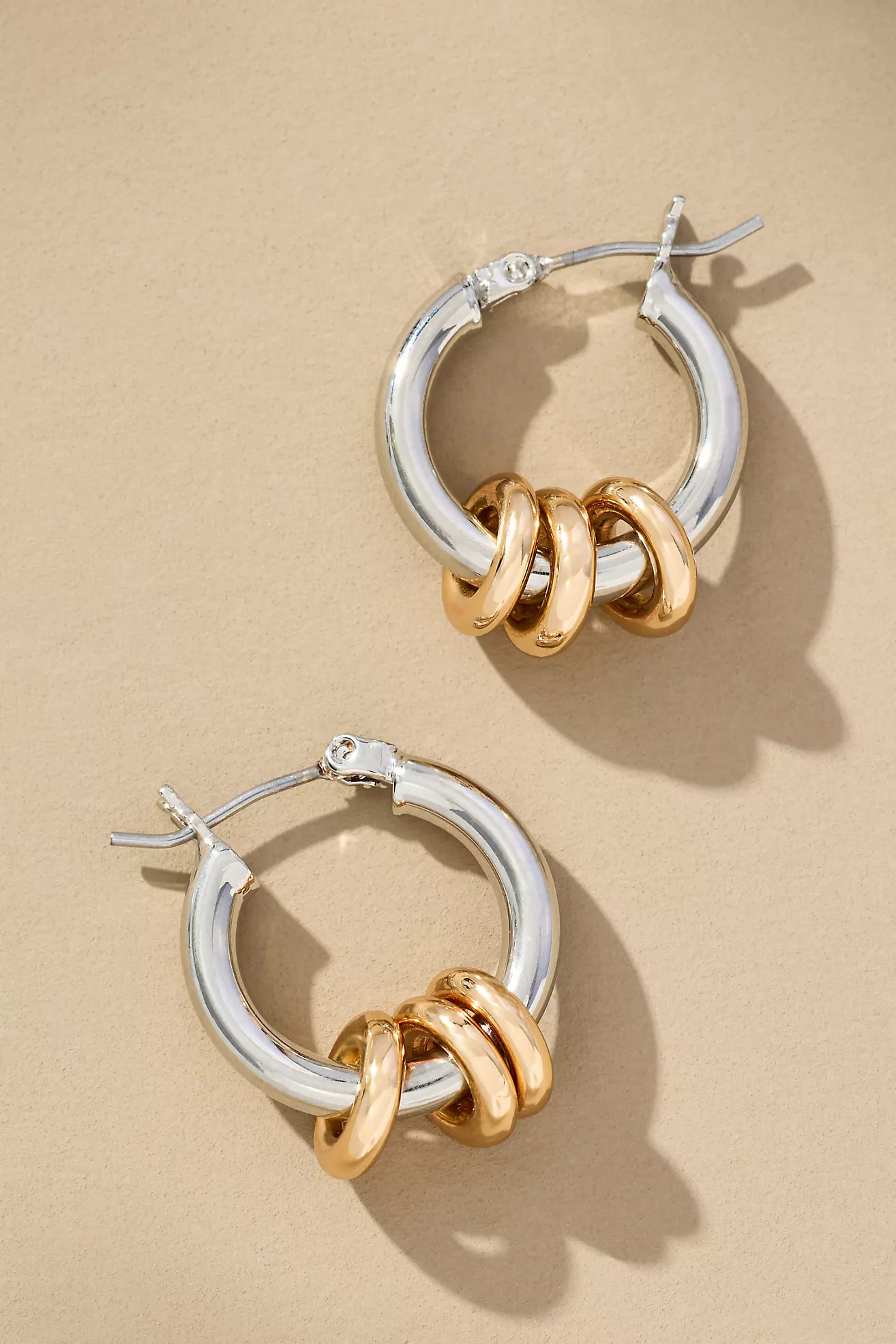 Two-Tone Huggie Hoop Earrings | Anthropologie (US)