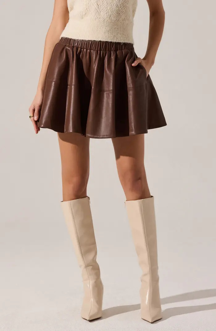Chelsey Flare Faux Leather Miniskirt | Nordstrom
