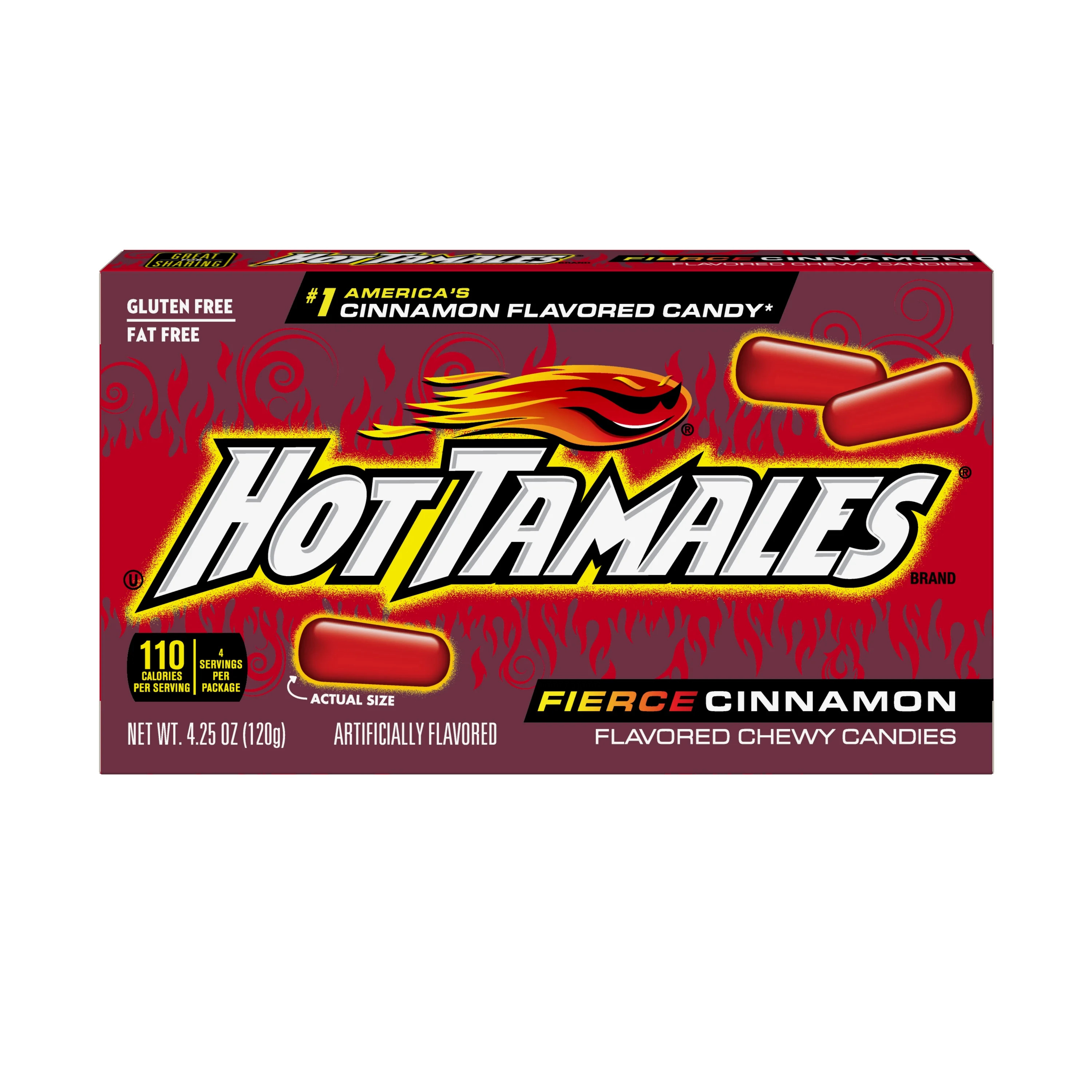 Hot Tamales Fierce Cinnamon Chewy Candy, 4.25 Ounce Theater Box | Walmart (US)