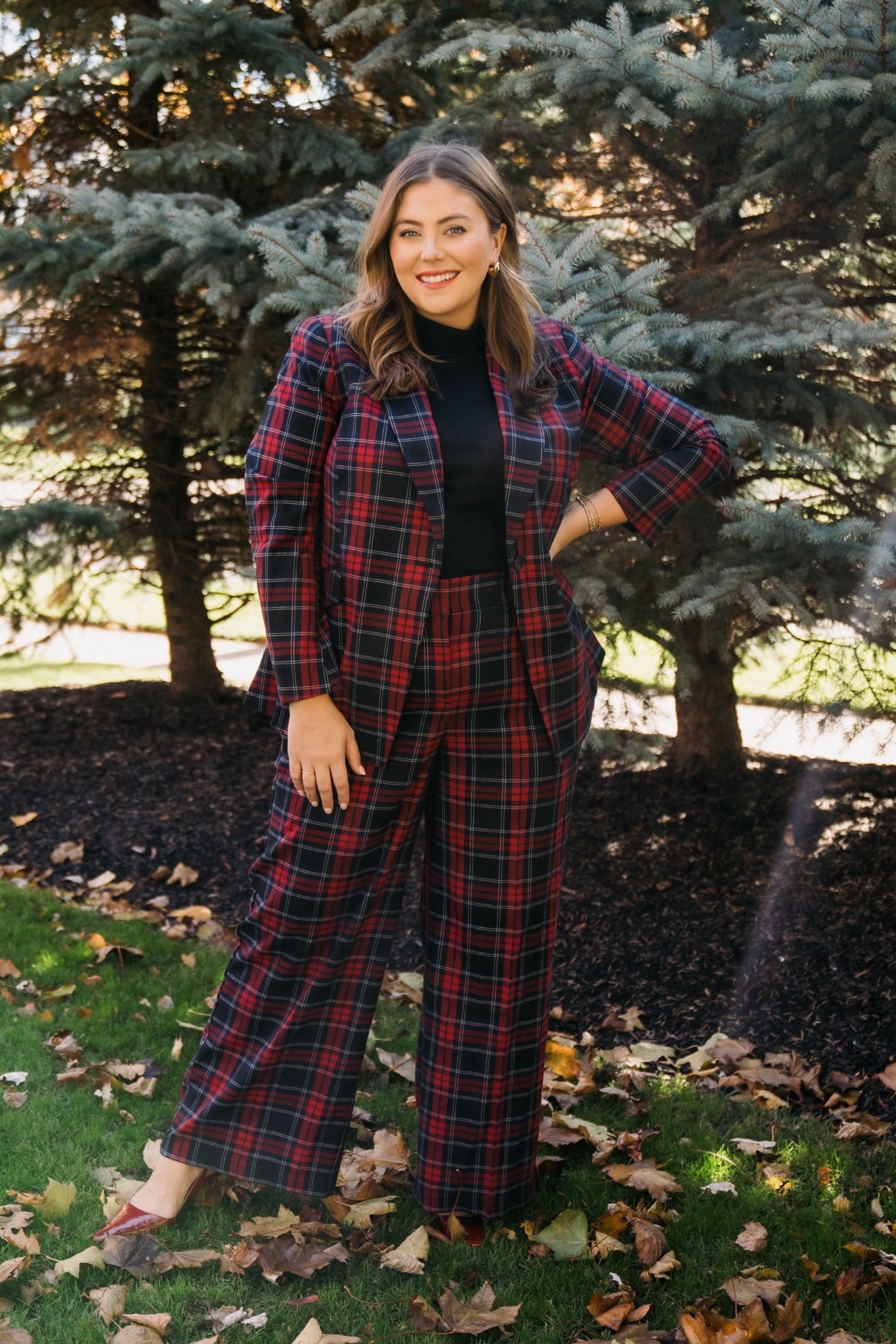 This pant suit blew up my DMs! Wearing size 18 in blazer & pants, XXL in top. 

#LTKStyleTip #LTKPlusSize #LTKHoliday