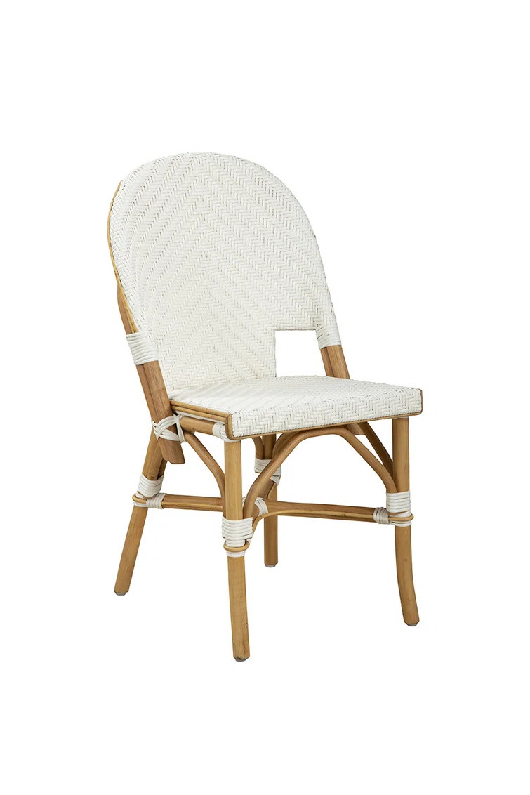 Cayan Pole Rattan Side Chair, White | Wayfair North America