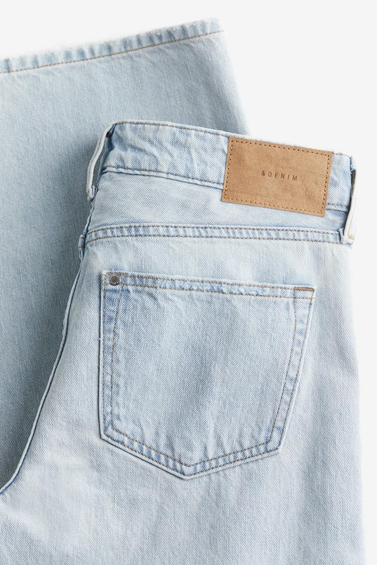 Baggy Wide Low Jeans - Low waist - Long - Pale denim blue - Ladies | H&M US | H&M (US + CA)