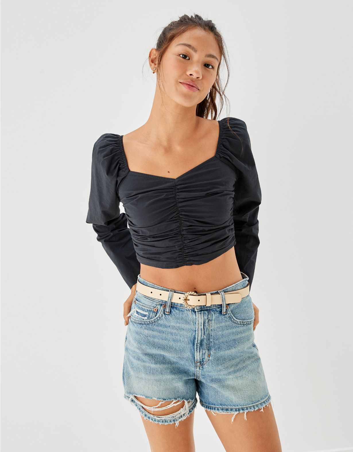 AE Smocked Sweetheart Blouse | American Eagle Outfitters (US & CA)