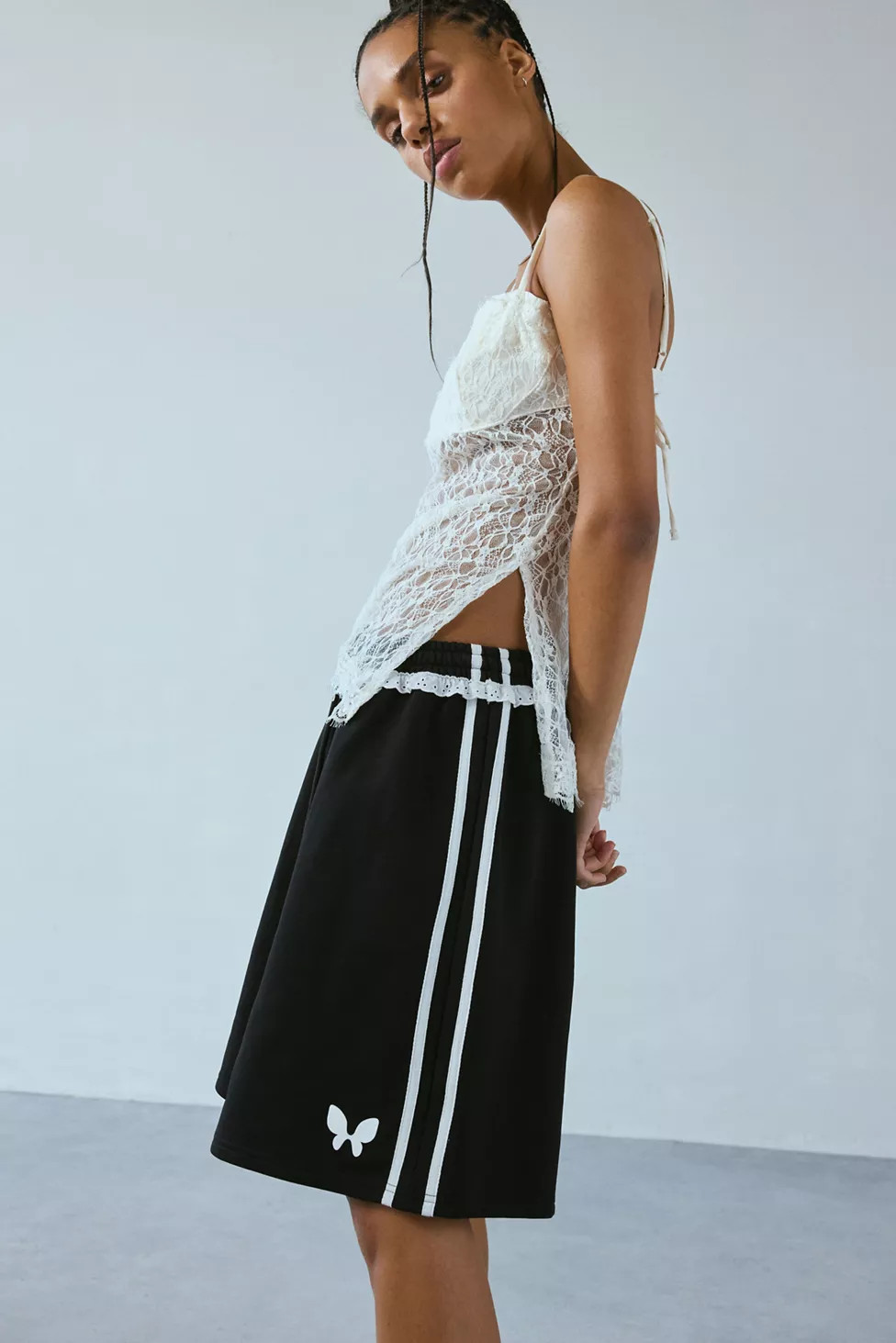 Fantastic Baby Alaska Ruffle Longline Track Short | Urban Outfitters (US and RoW)