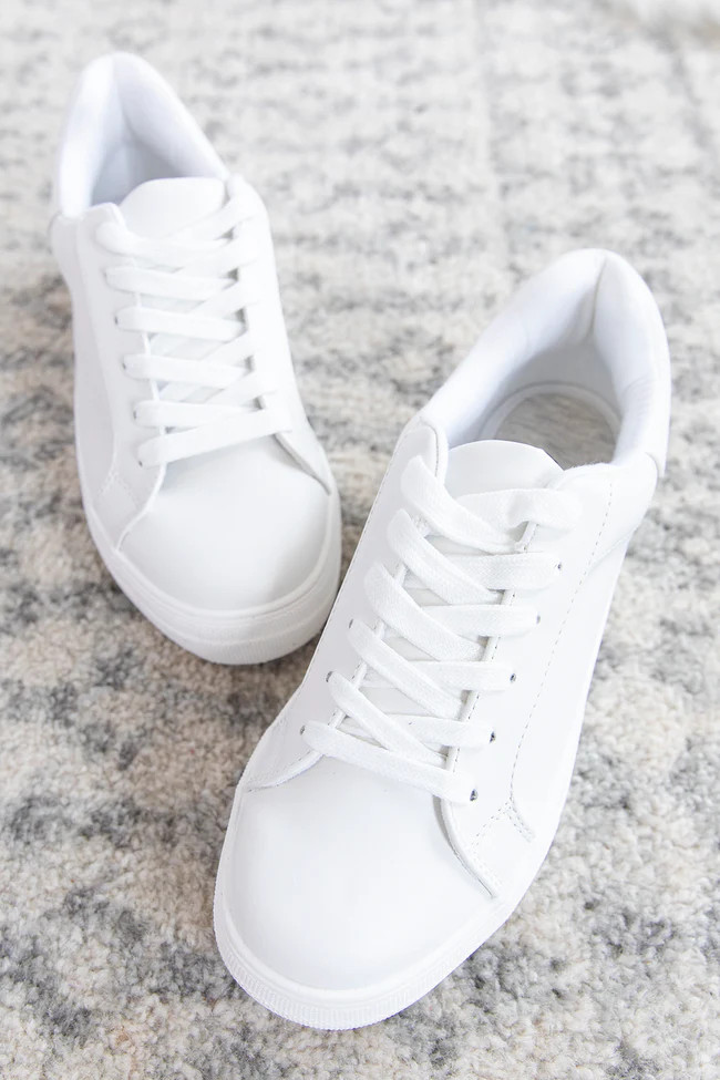 The Jenny White Solid Sneakers | Pink Lily