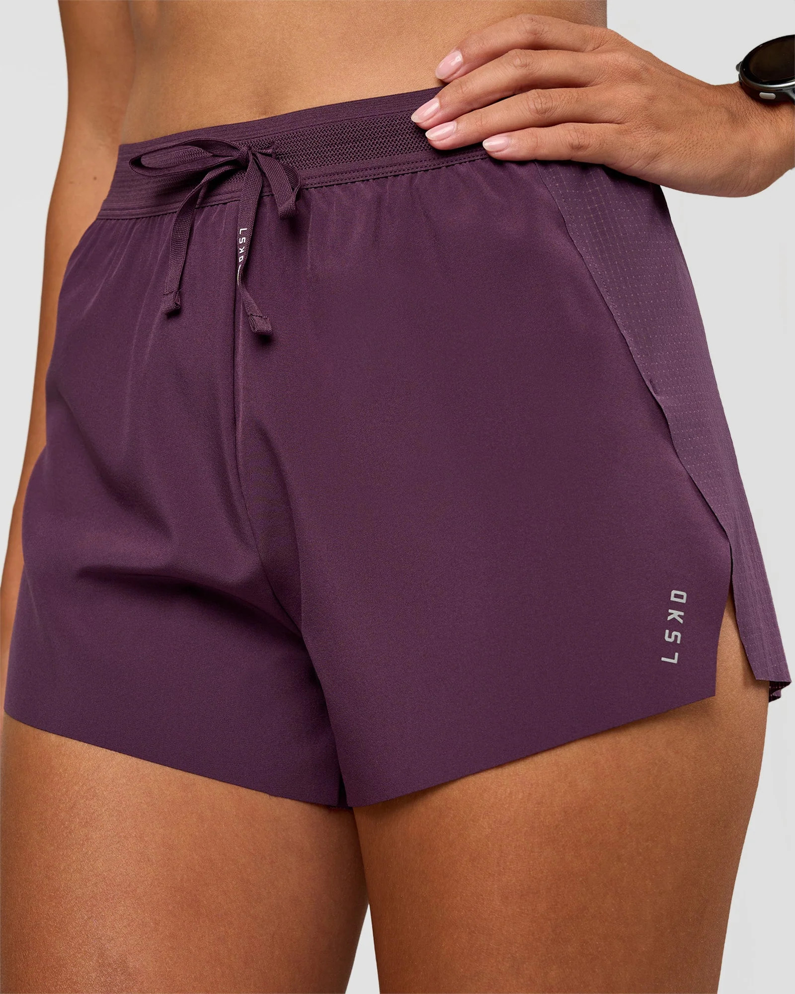 Accelerate 3" High-Rise Running Short - Midnight Plum-Sugar Plum | LSKD | LSKD
