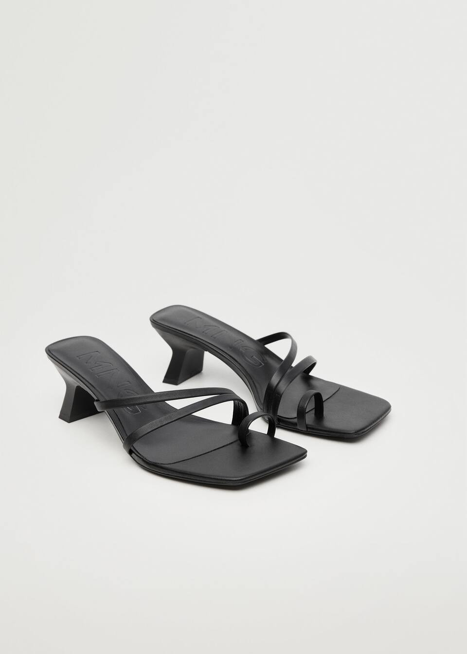 Straps heel leather sandals | MANGO (US)