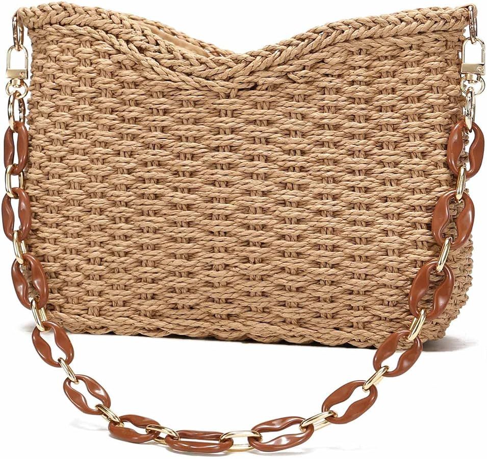 YIKOEE Straw Purse for Women Woven Beach Bag for Summer | Amazon (US)