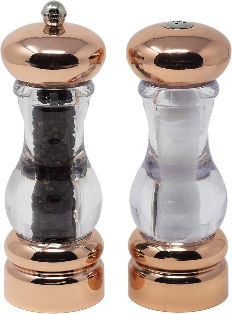 Kitchen essentials: 7" Del Norte copper-plated pepper mill and salt shaker are the perfect additi... | Amazon (US)