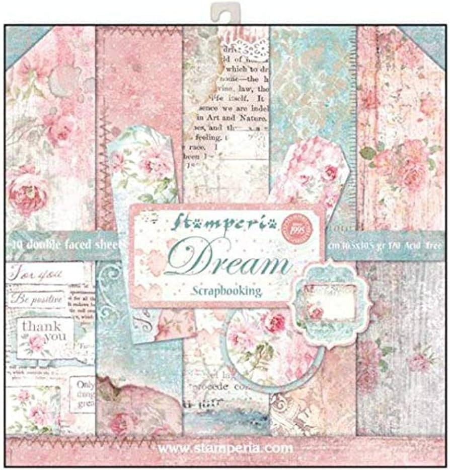 STAMPERIA INTERNATIONAL, KFT PAPER PAD 12X12 10PK DREAM, Pink, Blue | Amazon (US)