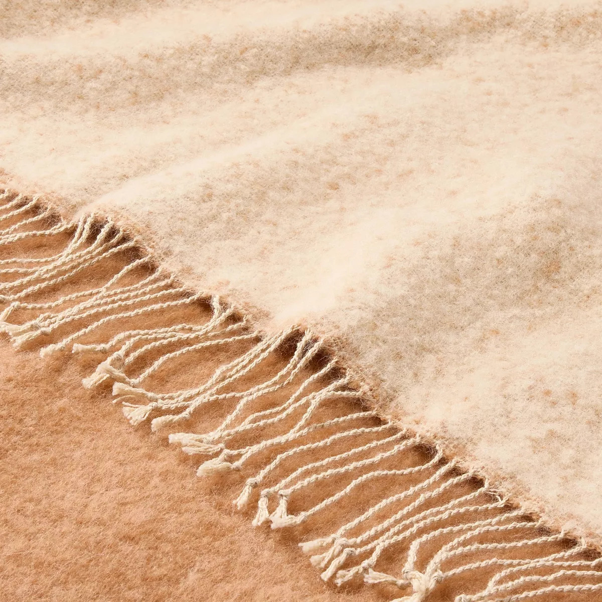 Mohair Reversible Throw Blanket Tan - Hearth & Hand\u2122 with Magnolia | Target