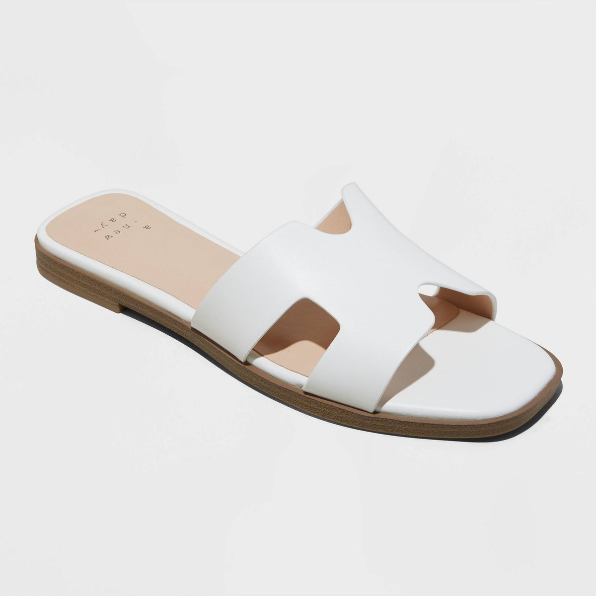 Women's Nina Slide Sandals - A New Day™ White 6 | Target