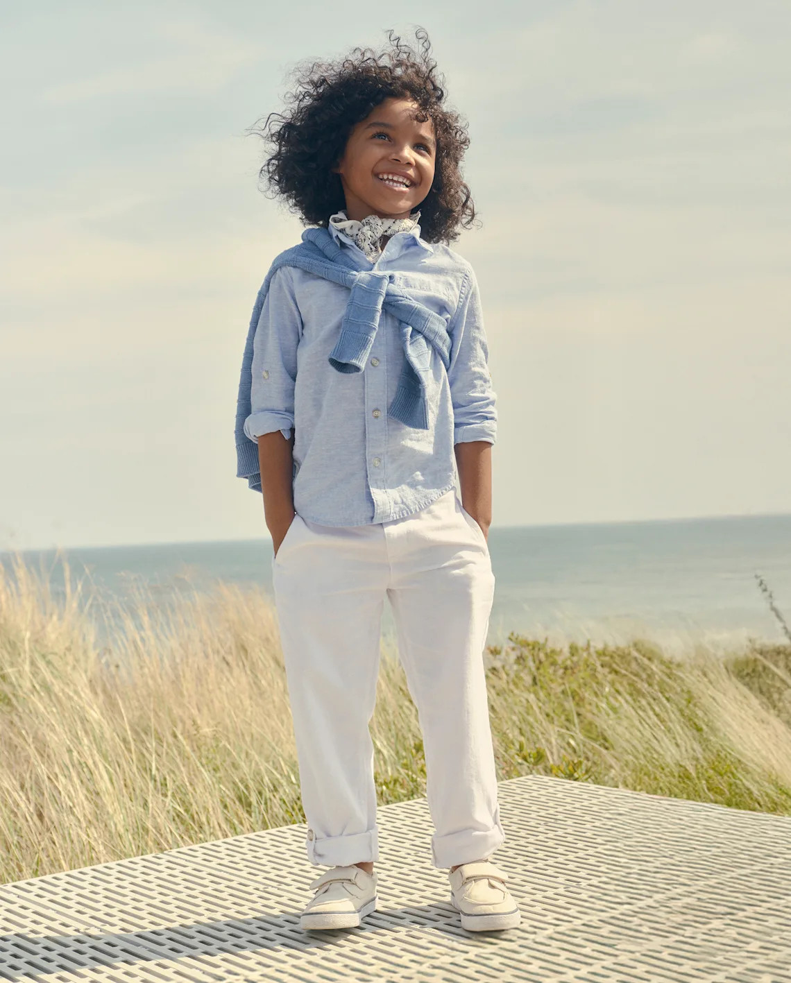 Boys Linen-Blend Roll Cuff Chino Pants - Linen Edit - BLUE | Gymboree | Gymboree