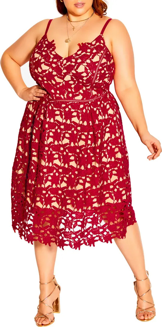 City Chic So Fancy Lace Midi Dress | Nordstrom | Nordstrom