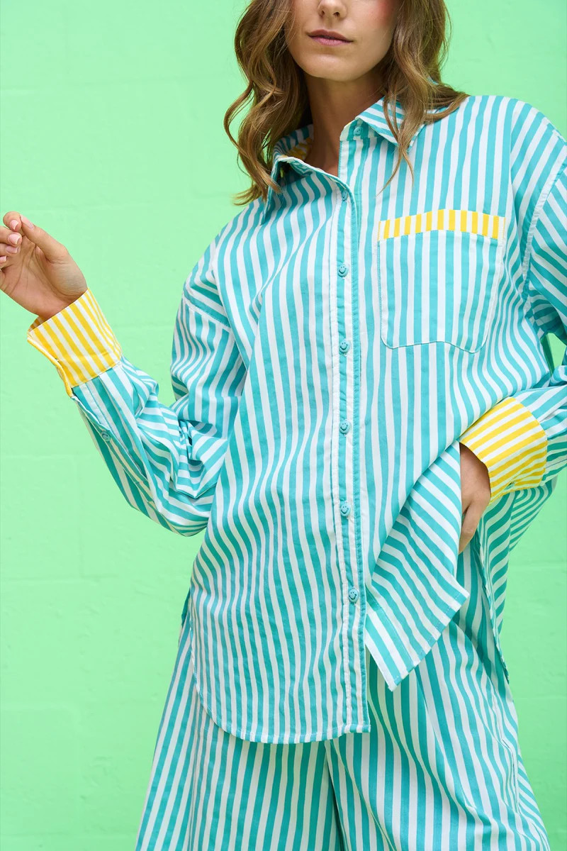 Colorblock Button Down Shirt | pītusa