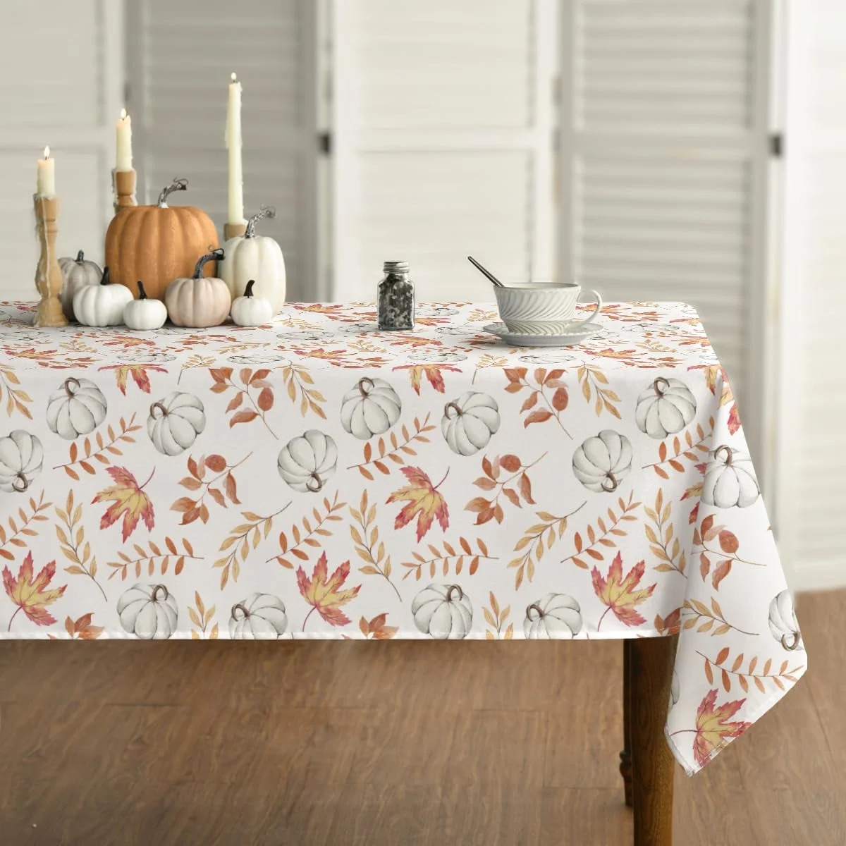 Smile Maple Leaves Pumpkins Fall Thanksgiving Tablecloth 60x84 Inch | Walmart (US)