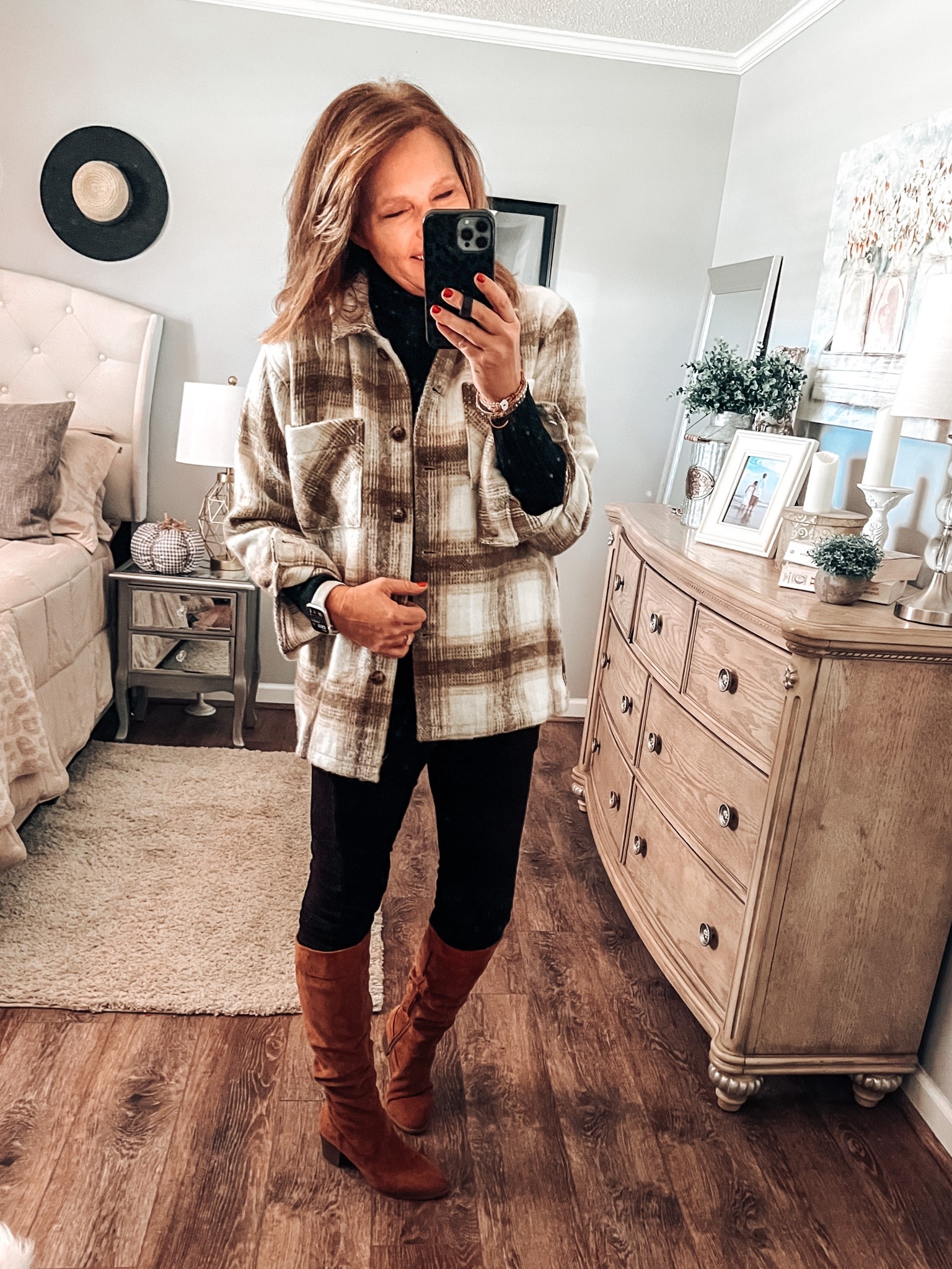 Loving this neutral outfit!! Styled a cute shacket from Walmart with a Time and Tru thin turtleneck, black joggers/leggings and the Time and Tru cognac tall boots from Walmart. Perfect casual fall outfit that’s super affordable!

Casual outfit, Walmart fashion, Walmart finds, Target, boots, weekend outfit, shacket outfit, everyday outfit, fashion over 40

#LTKstyletip #LTKunder50 #LTKsalealert