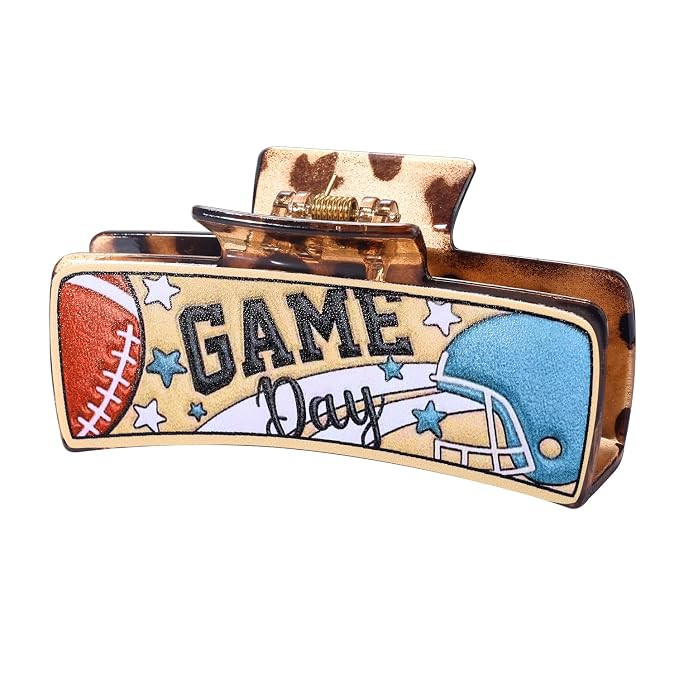 YAHPERN Game Day Hair Clips Football Hair Claw Clips for Women Large Nonslip Tortoise Acrylic Hai... | Amazon (US)