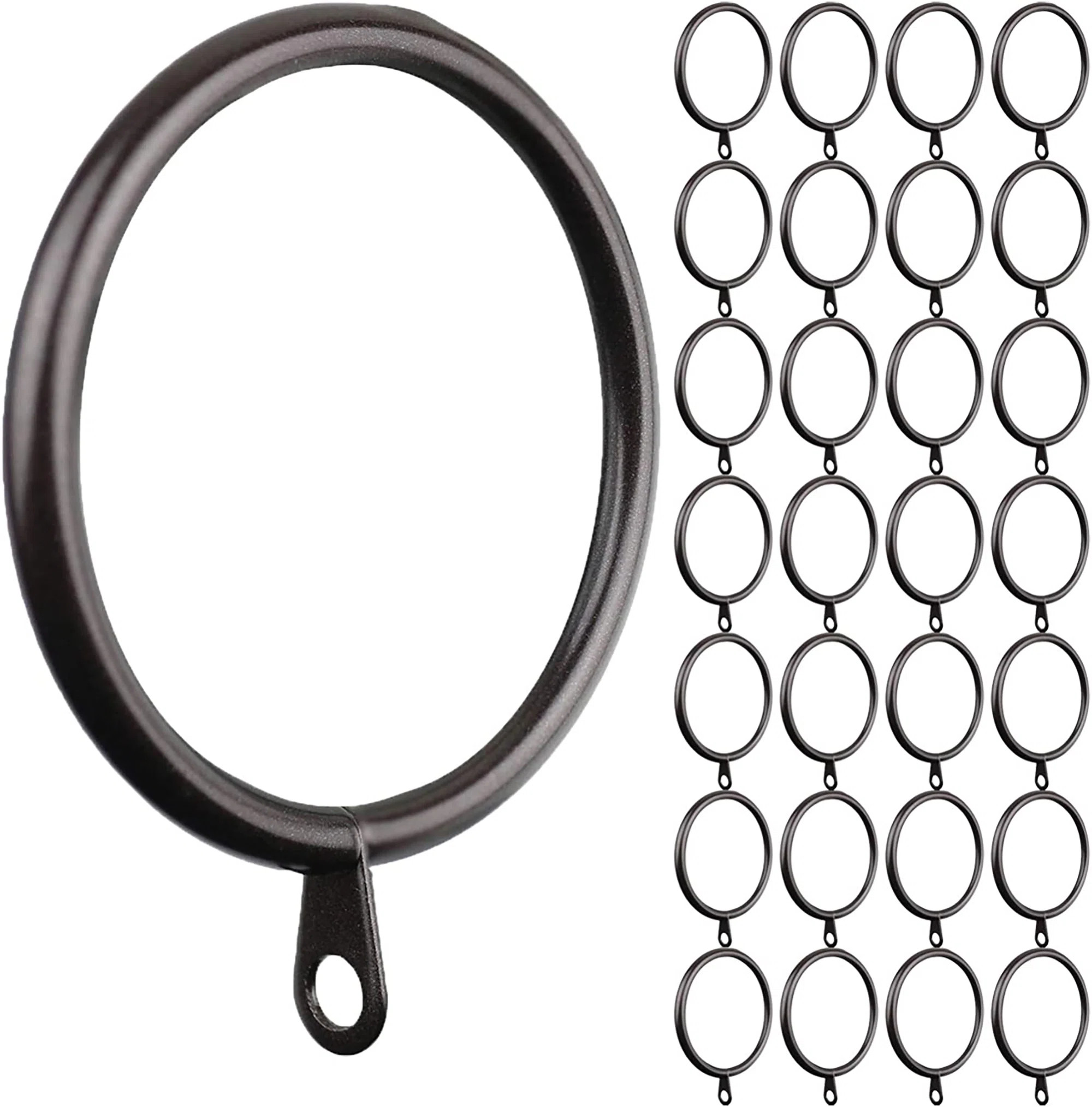 MERIVILLE 28 Pcs Gold 2-Inch Inner Diameter Metal Curtain Rings With Eyelets (Set of 28) | Wayfair North America