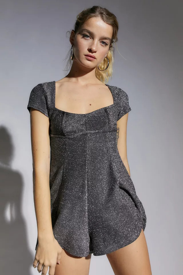 UO Jessie Sparkly Romper | Urban Outfitters (US and RoW)