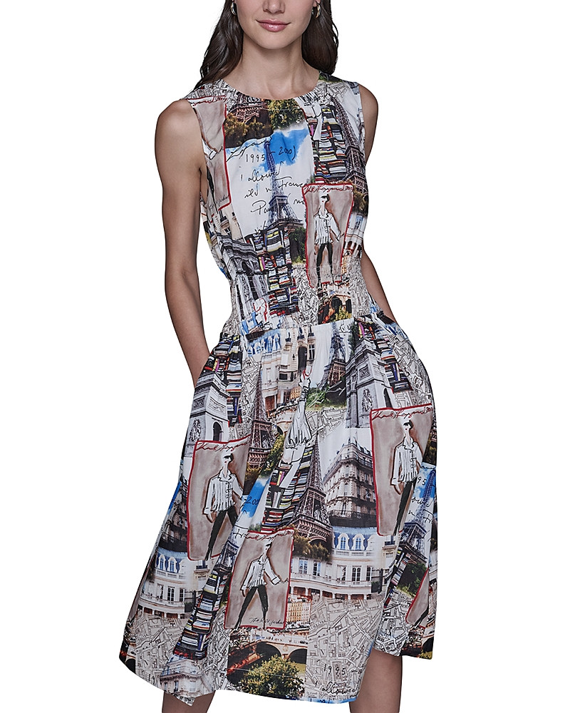 Karl Lagerfeld Paris Allover City Scene Print Dress | Bloomingdale's (US)