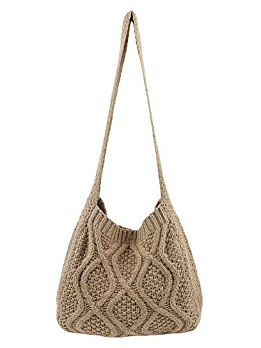 Verdusa Women's Crochet Shoulder HandBags Hobo Knitted Tote Bag Shopping Bags | Amazon (US)