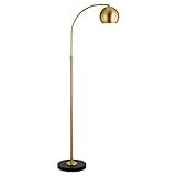 Henn&Hart Olivia Arc Floor Lamp in Brass/Blackened Bronze/Brass, Floor Lamp Modern | Amazon (US)